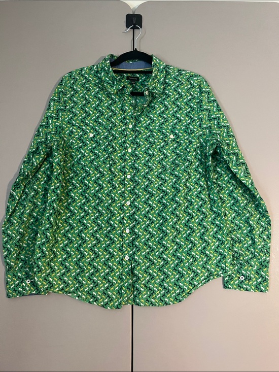 Talbots Other - Talbots Green Geometric Print Button-Down Shirt